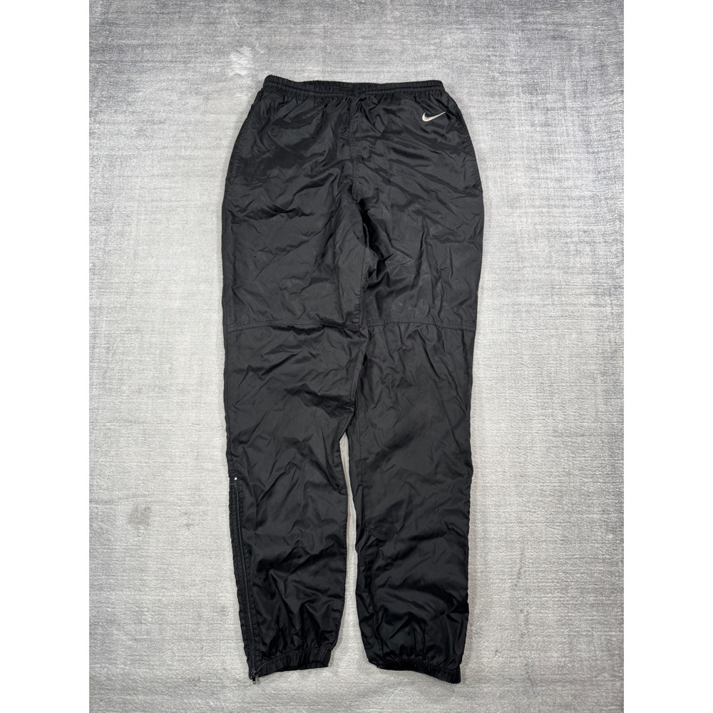 Nike Pants Mens Small Black Vintage 90s Windbreaker Nylon Zipper Cuff Sportswear